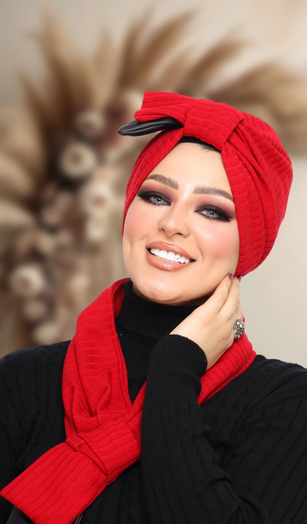 Turban  & Scarf Half a bow Rib - Smile Turbans - 1360