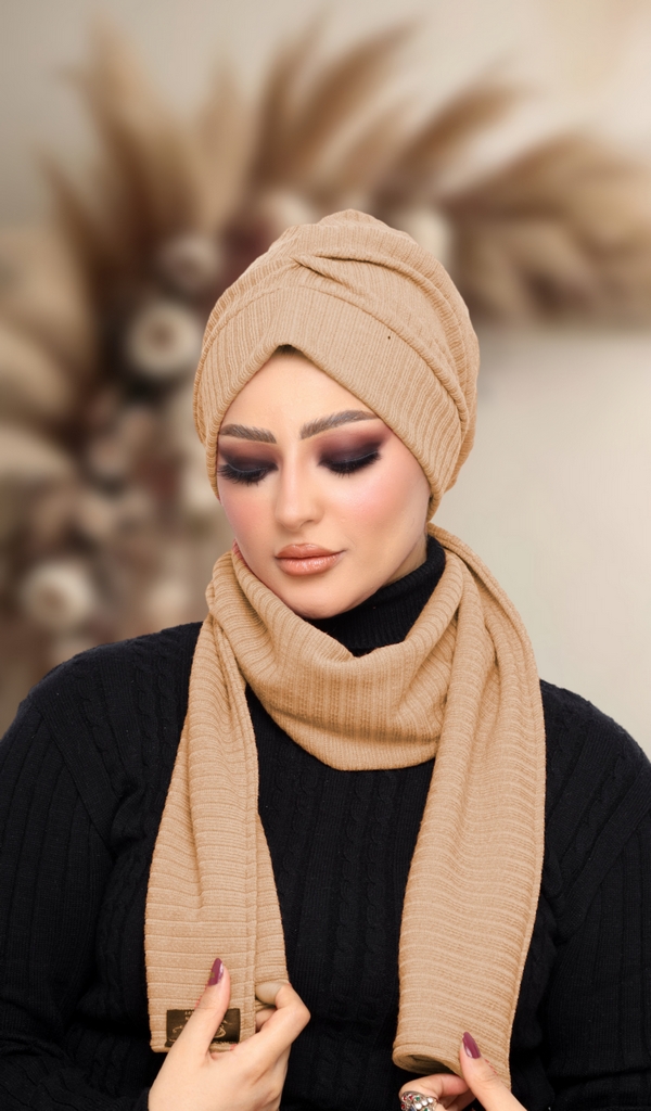 Turban  & Scarf Crown one piece Rib - Smile Turbans - 1364