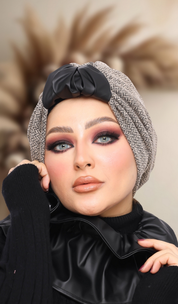 Turban  & Scarf Crown one piece wool - Smile Turbans - 1375