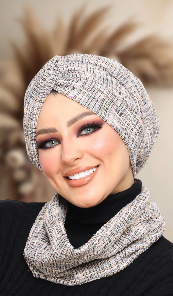 Turban  & Scarf Cross knitwear - Smile Turbans - 1391
