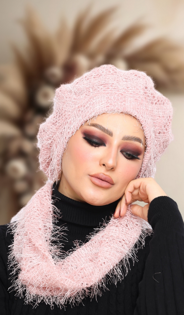 Beret & Scarf Beret mohair - Smile Turbans - 1415