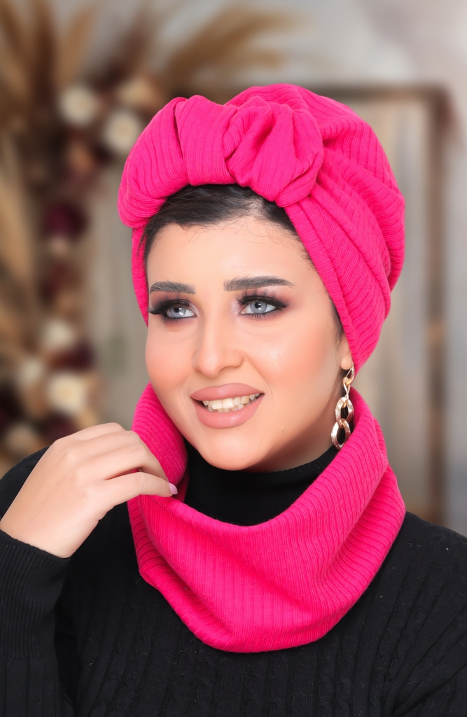 Turban  & Scarf Crown one piece Rib - Smile Turbans - 1423