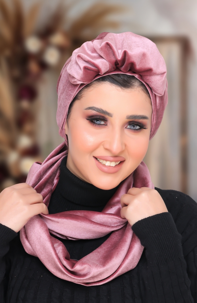 Turban  & Scarf Crown one piece velvet - Smile Turbans - 1436