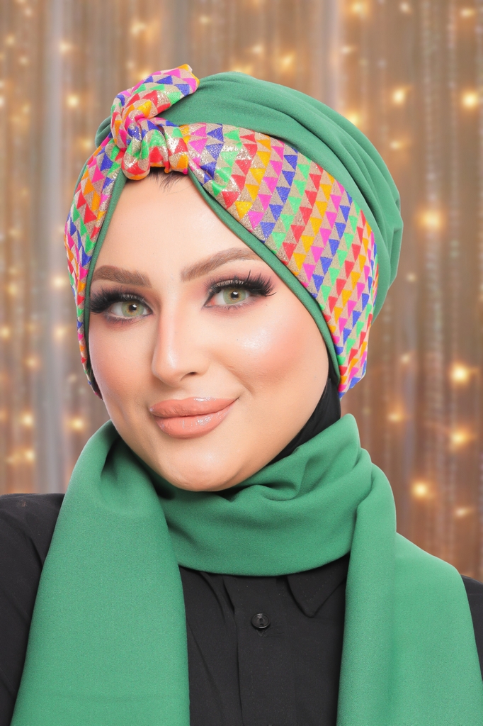 Turban  & Scarf Indian tulle knot crepe - Smile Turbans - 1488