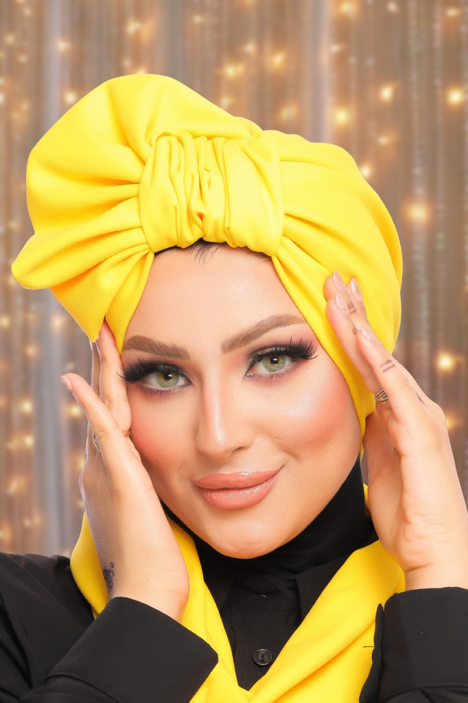 Turban  & Scarf One piece butterfly crepe - Smile Turbans - 1497