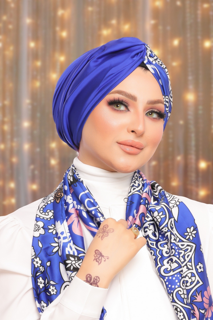 Turban  & Scarf Crocs one piece Armani satin material - Smile Turbans - 1505