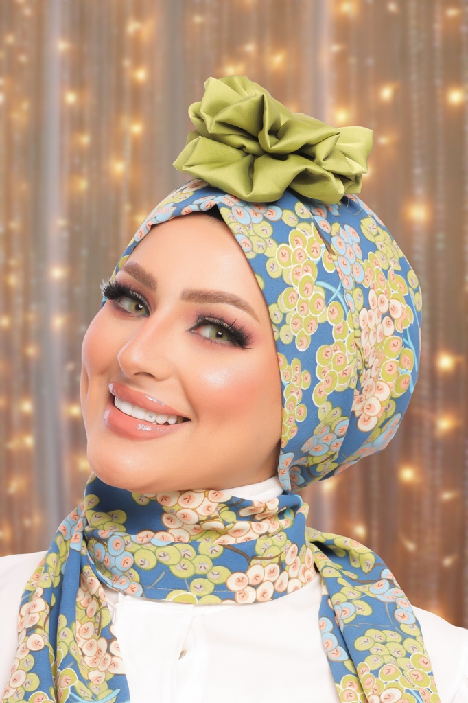 Turban  & Scarf flower Rosaline material - Smile Turbans - 1512