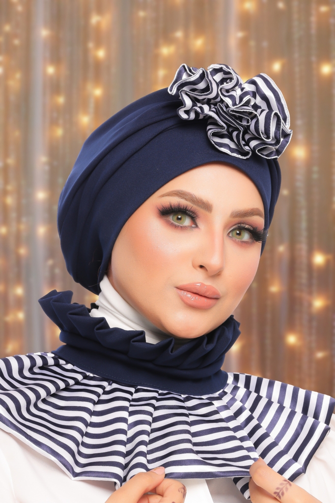 Turban  & Scarf flower crepe material - Smile Turbans - 1515