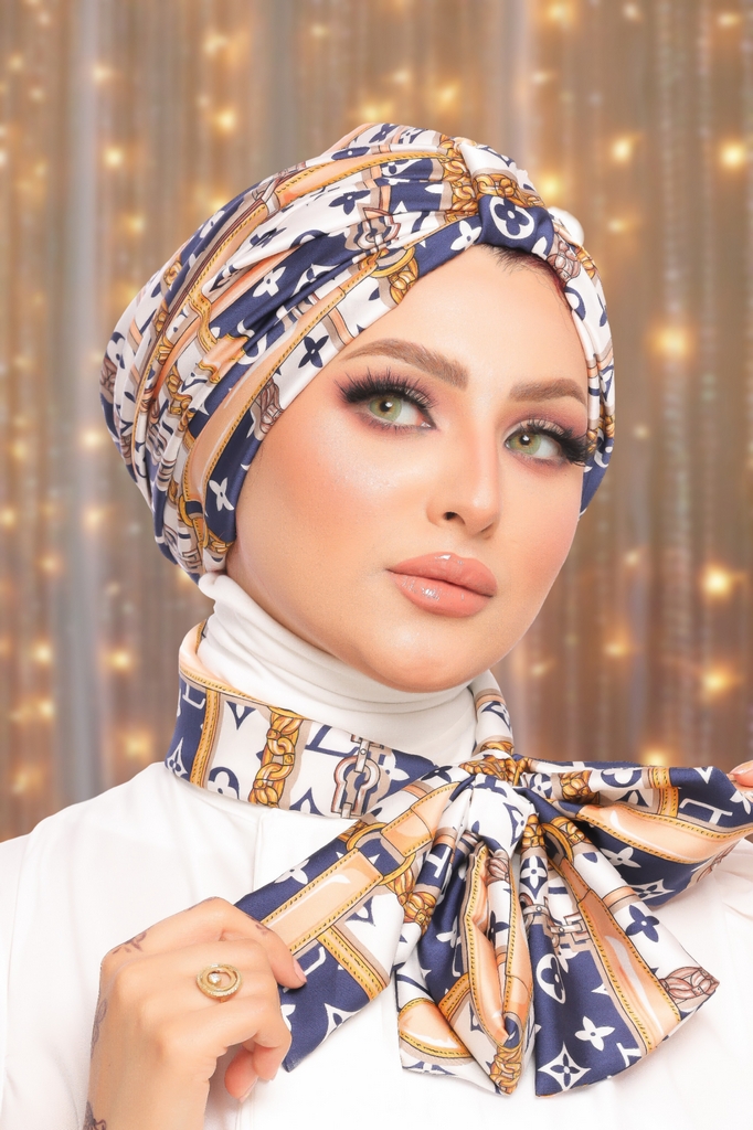 turban Multi-way Armani satin material - Smile Turbans - 1524