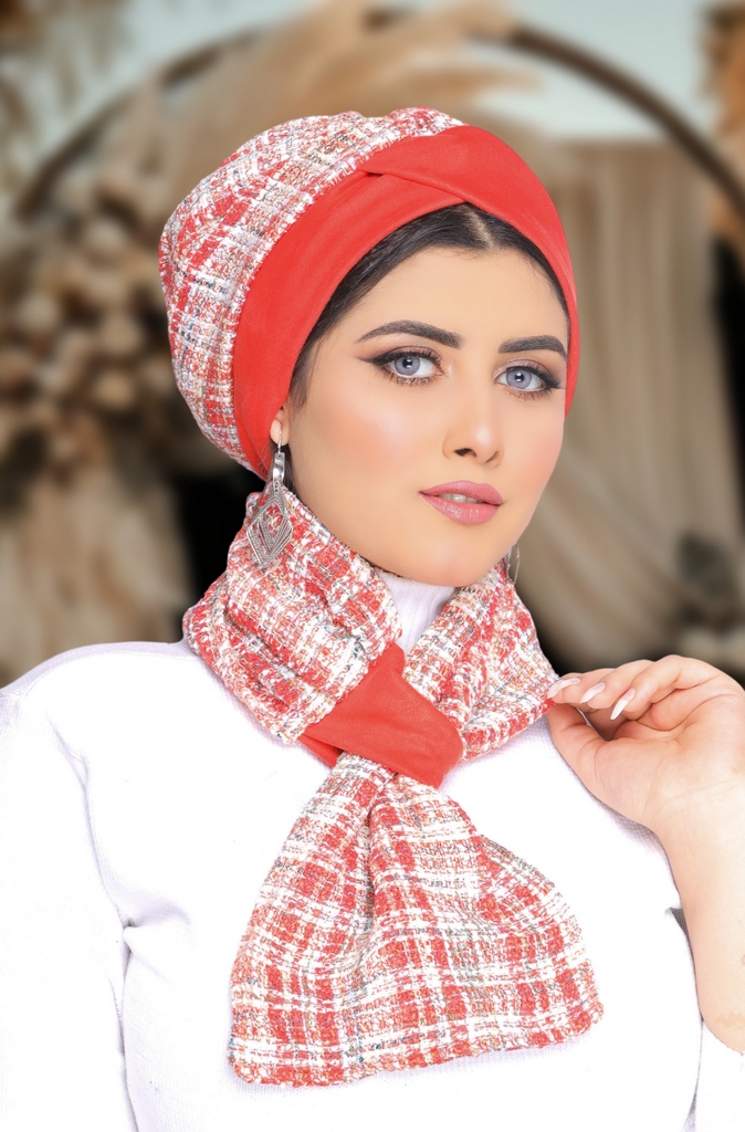 Turban  & Scarf One direction is a bow and the other is a cross Gogh - Smile Turbans - 1636