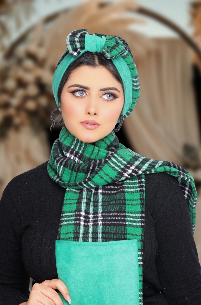 Turban  & Scarf One direction is a bow and the other is a cross Gogh - Smile Turbans - 1658