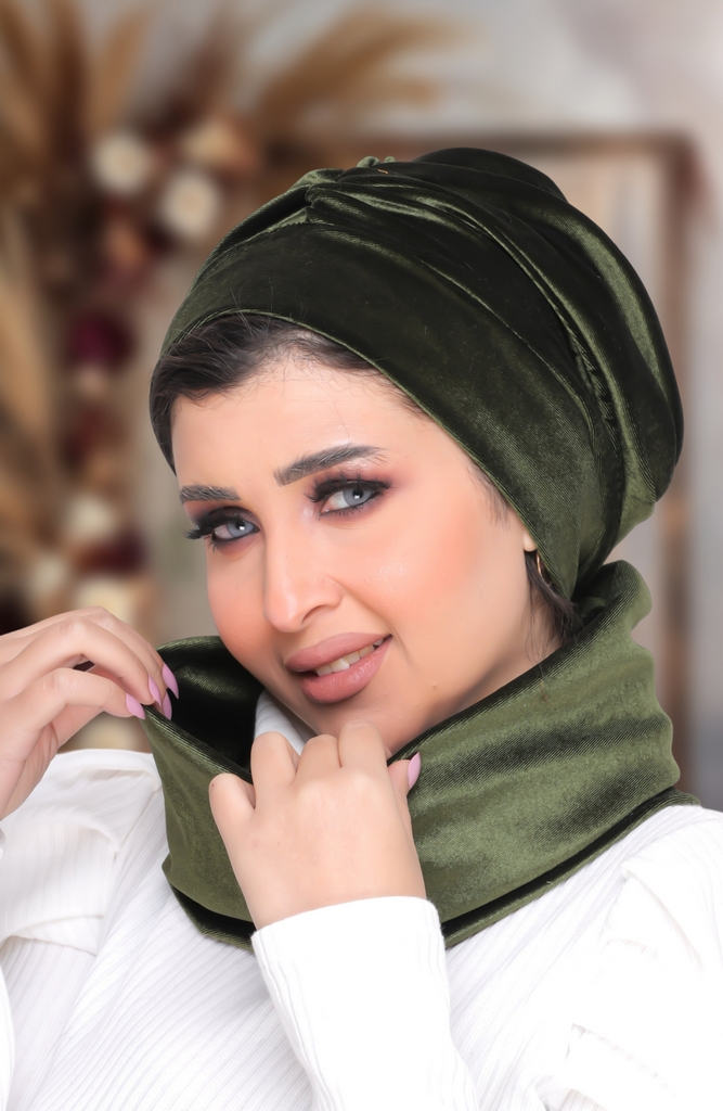 Turban  & Scarf Scotch velvet - Smile Turbans - 1696