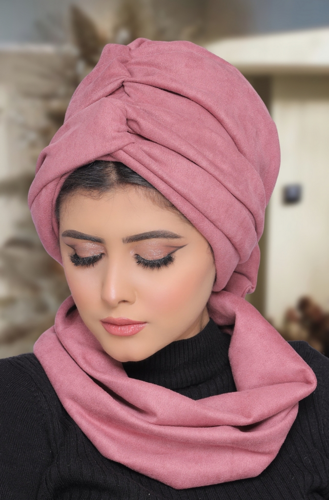 Turban  & Scarf Two-piece bow headband suede - Smile Turbans - 1726