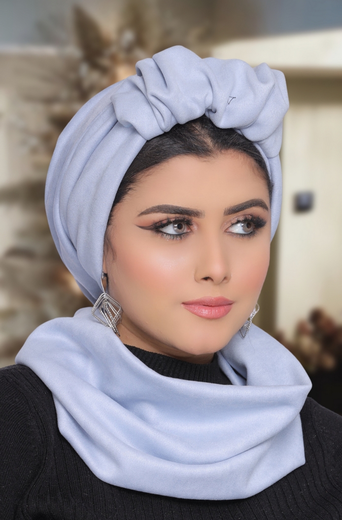 Turban  & Scarf Crown one piece suede - Smile Turbans - 1732