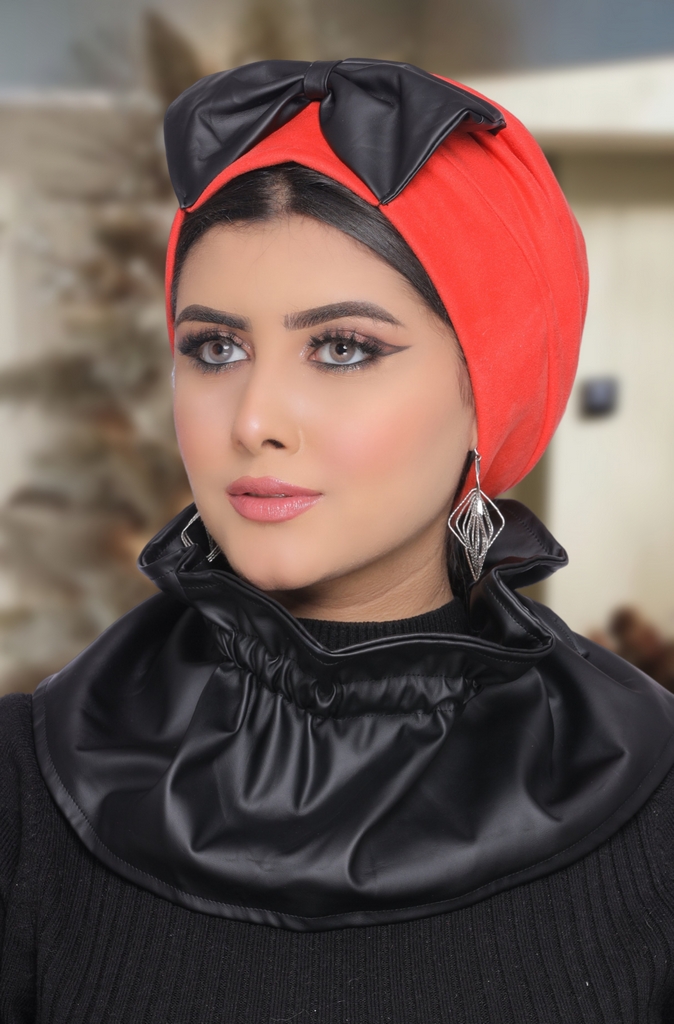 Turban  & Scarf One piece bow suede - Smile Turbans - 1741