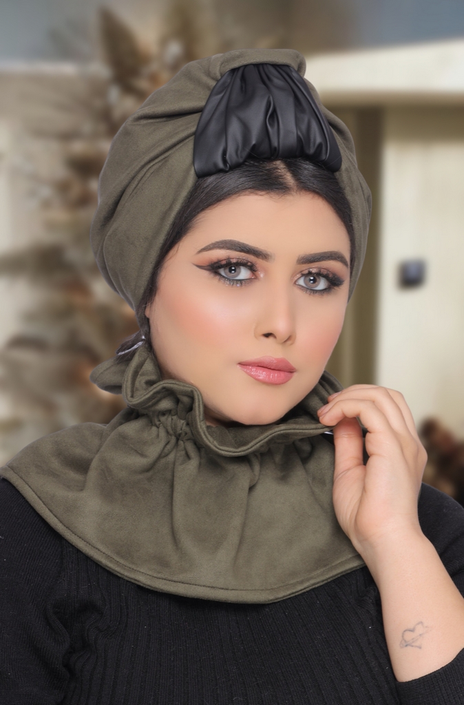 Turban  & Scarf Crown one piece suede - Smile Turbans - 1748