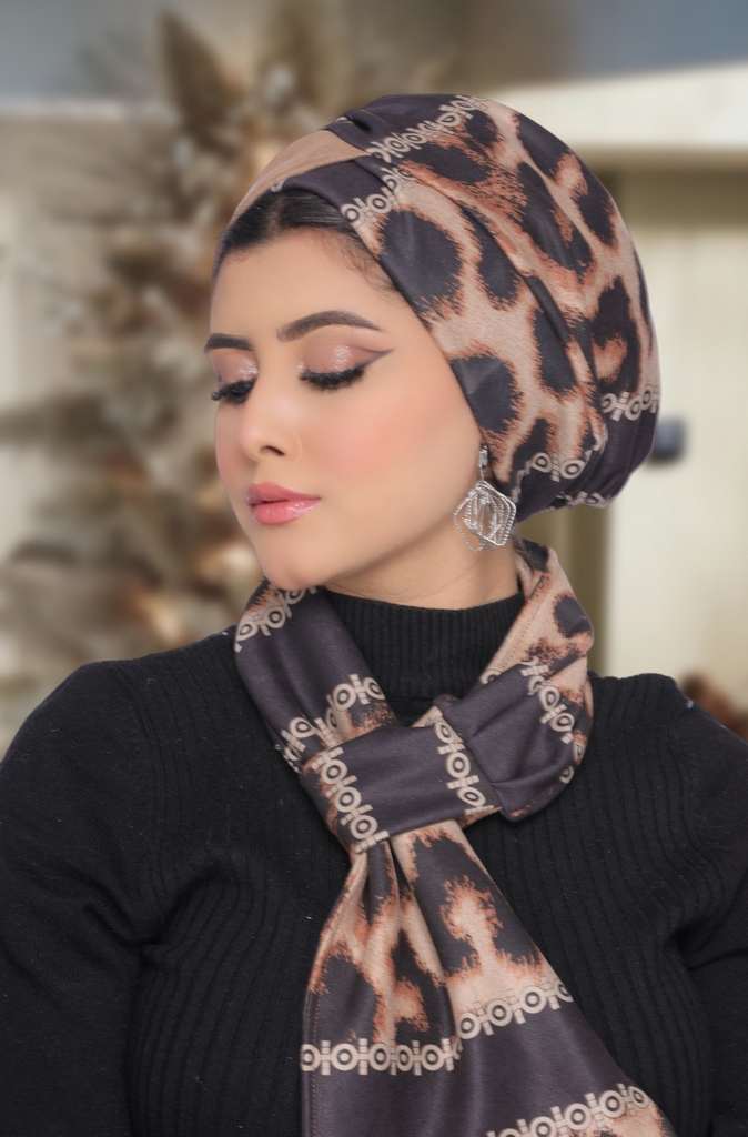 Turban  & Scarf cross one piece suede - Smile Turbans - 1764