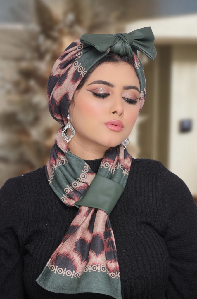 Turban  & Scarf Bow suede - Smile Turbans - 1765