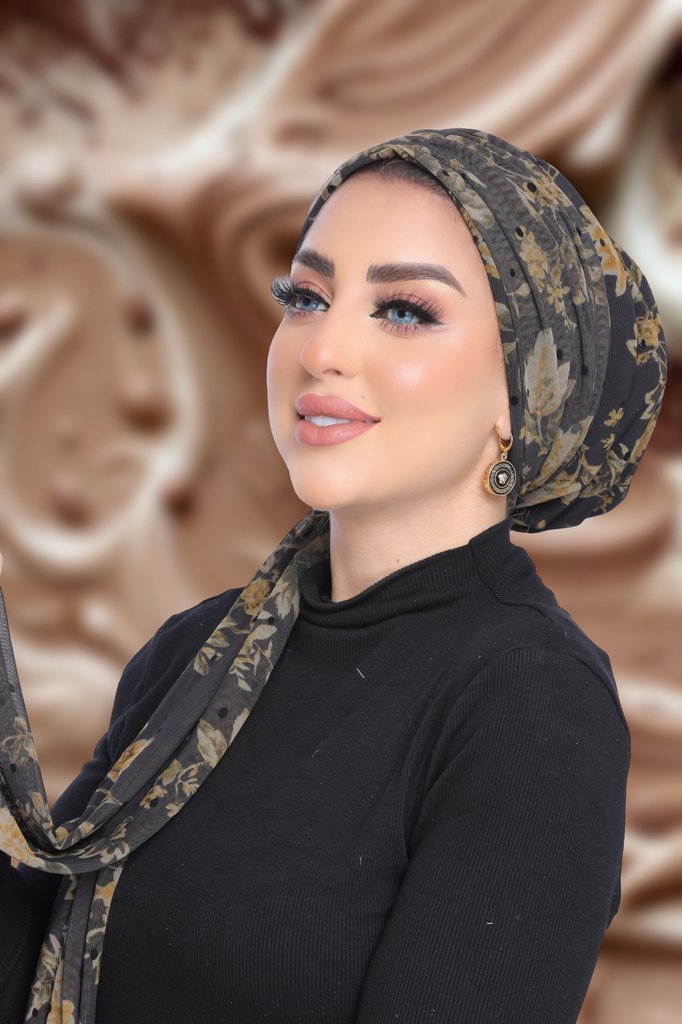 Turban Drape it in two pieces with a tie Tulle - Smile Turbans - 1828