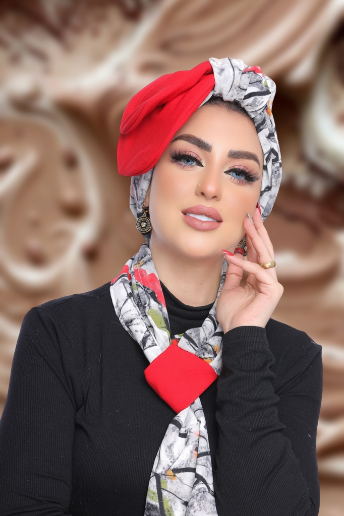 Turban  & Scarf Multi way Bow wire rosaline material - Smile Turbans - 1841