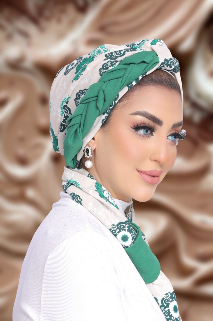 Turban  & Scarf Plait it on one side Zara fabric - Smile Turbans - 1878