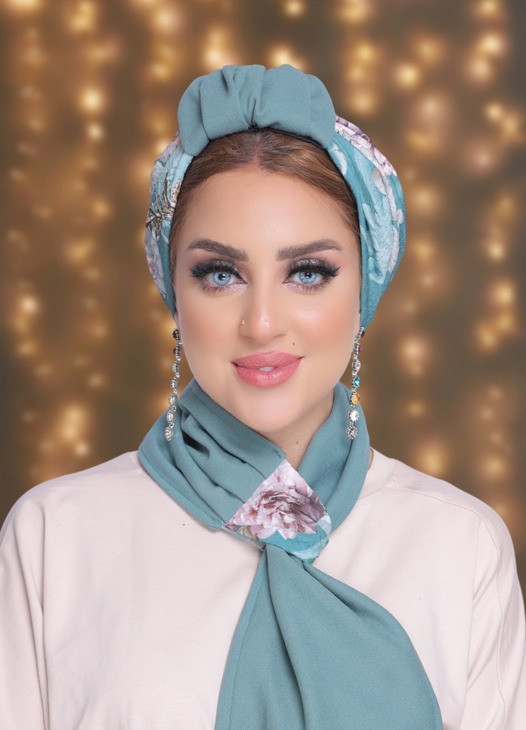 Turban  & Scarf with soft crepe material - Smile Turbans - 2006