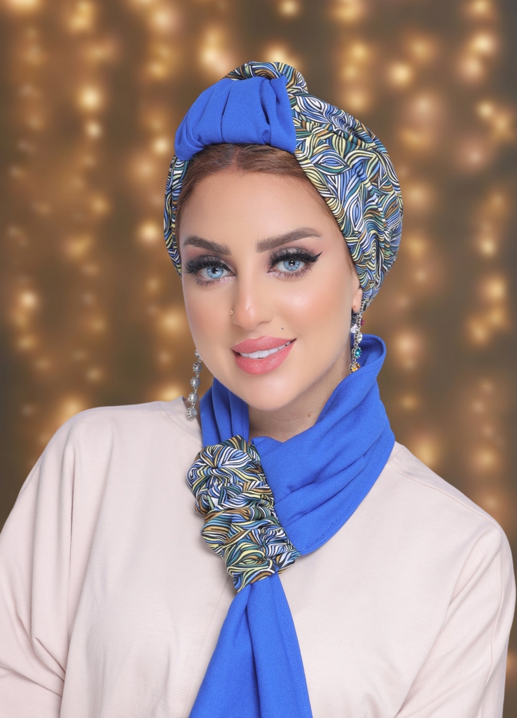 Turban  & Scarf two piece crepe material - Smile Turbans - 2027