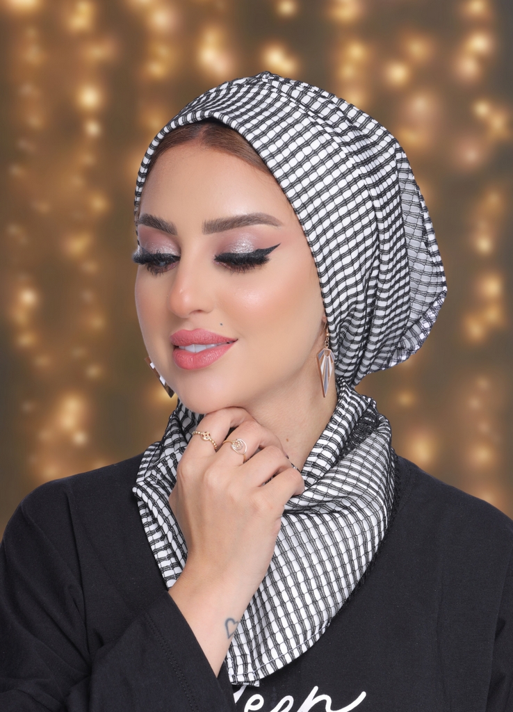 Turban  & Scarf two piece tulle - Smile Turbans - 2063