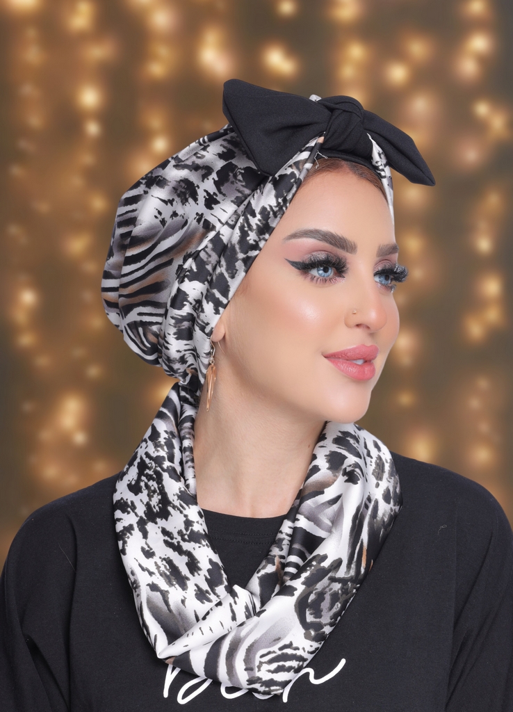 Turban  & Scarf Tied bow  satin - Smile Turbans - 2066