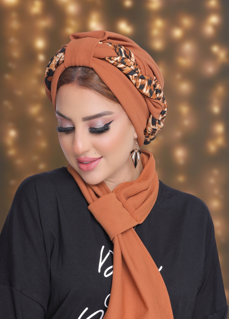 Turban  & Scarf plexus crepe material - Smile Turbans - 2071