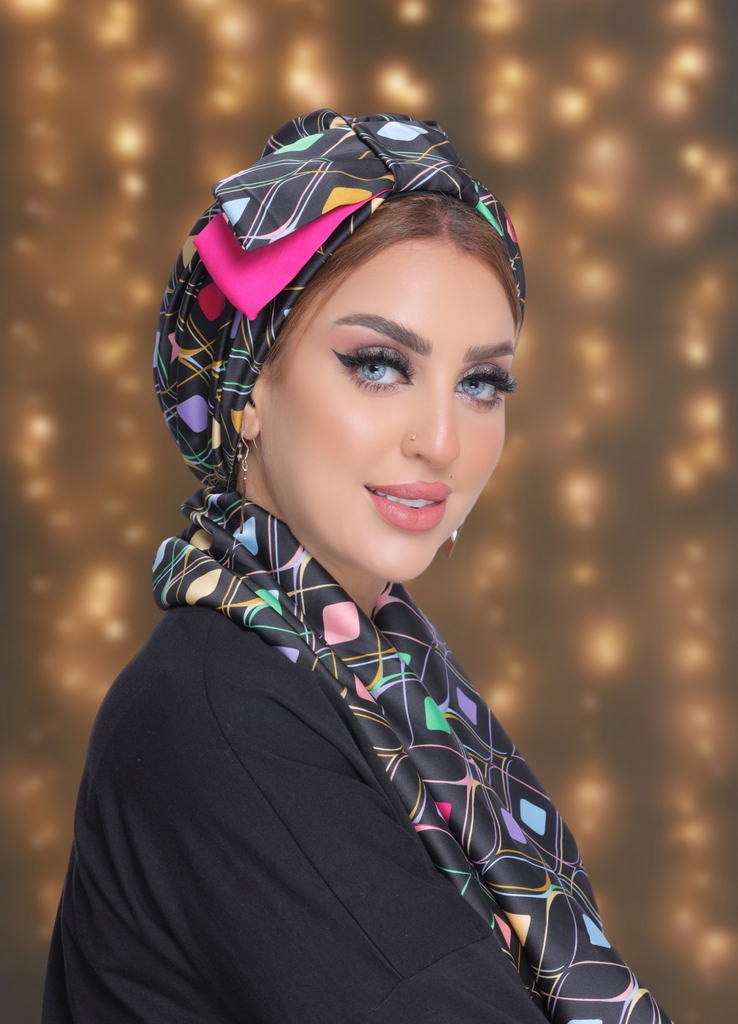 Turban  & Scarf Half a bow satin - Smile Turbans - 2075