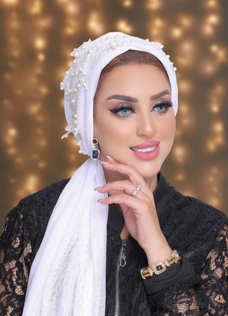 Turban Multi-way&flower Joubert &pearls tulle - Smile Turbans - 2094