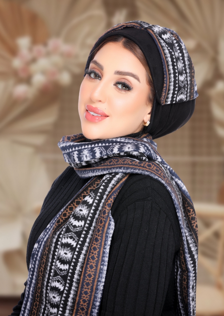 Turban  & Scarf two piece wool - Smile Turbans - 2108