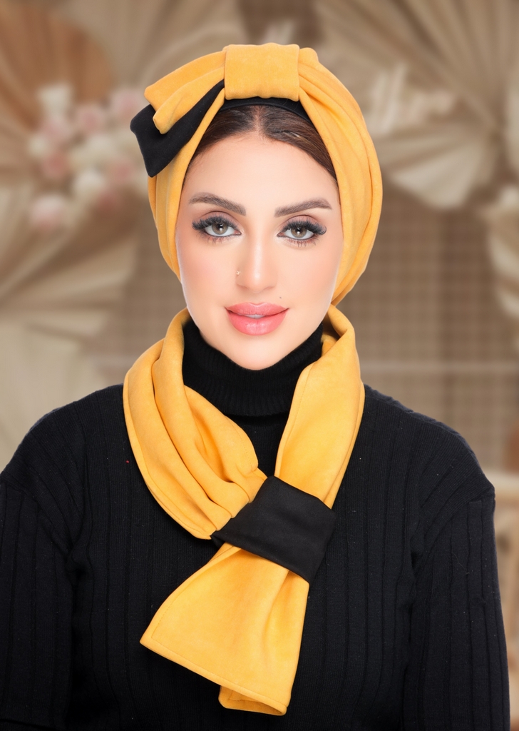 Turban  & Scarf Half a bow suede - Smile Turbans - 2127