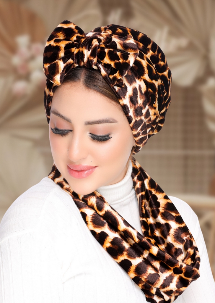 Turban  & Scarf bow velvet - Smile Turbans - 2146