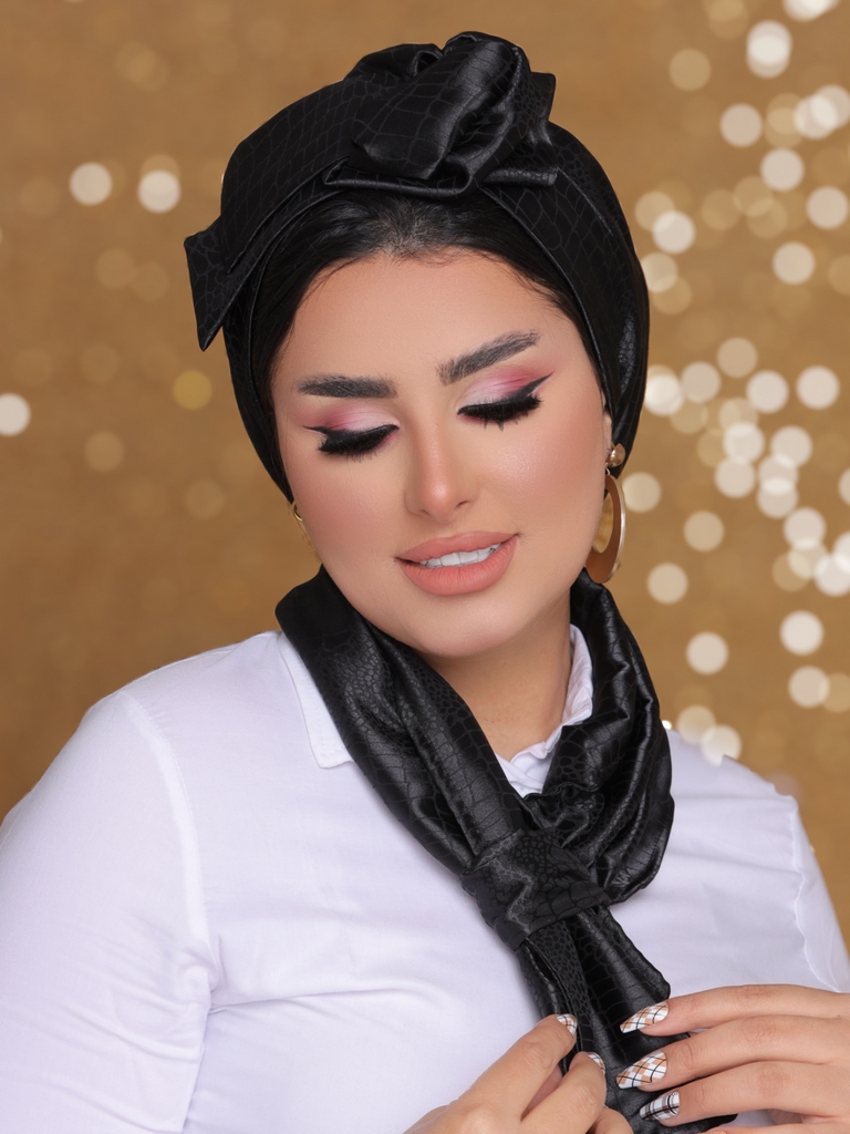 Turban  & Scarf two piece satin - Smile Turbans - 2178
