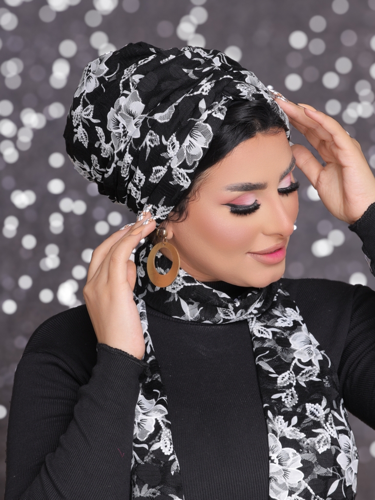 Turban  & Scarf Crocs tulle - Smile Turbans - 2188