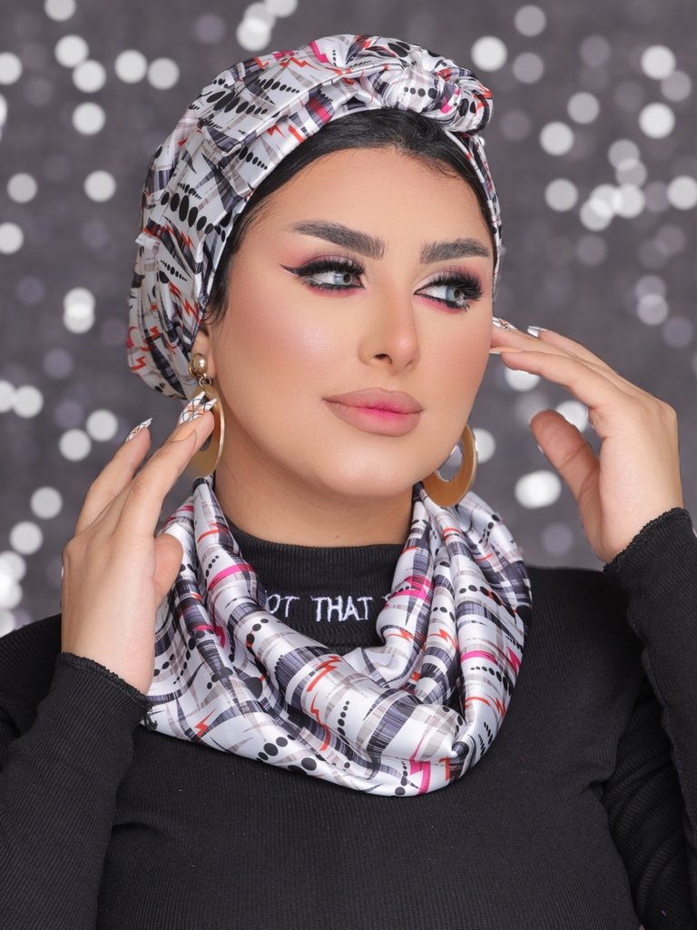 Turban  & Scarf cupcake satin - Smile Turbans - 2192