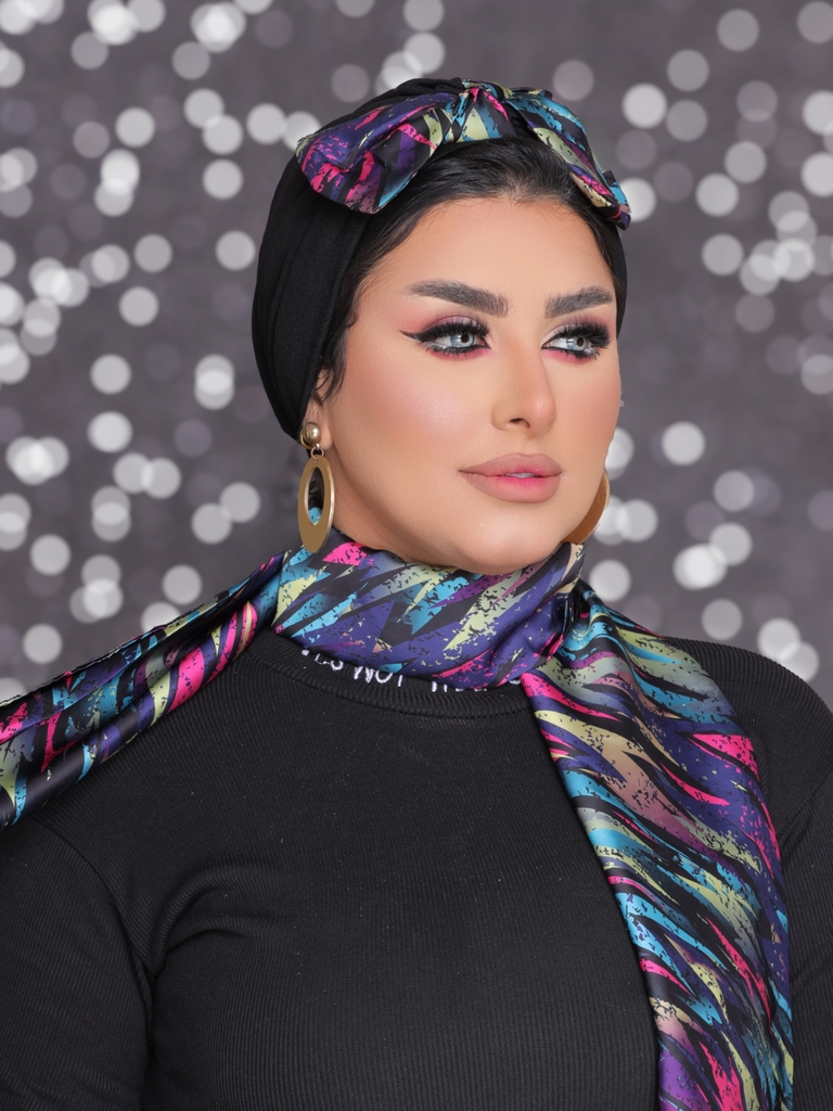 Turban  & Scarf  bow satin - Smile Turbans - 2199