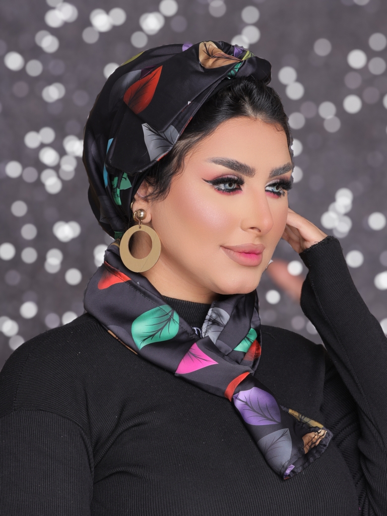 Turban  & Scarf Half a bow satin - Smile Turbans - 2204