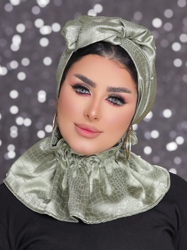 Turban  & Scarf two piece satin - Smile Turbans - 2206