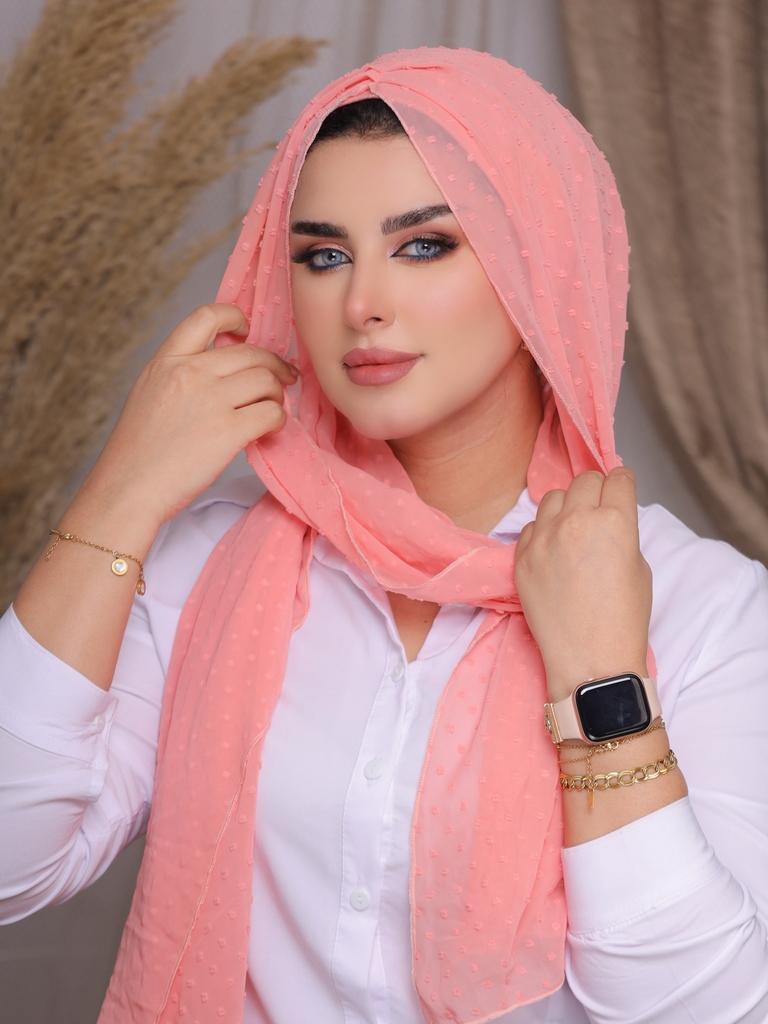 Hijab Ready-made hijab without pins bubble chiffon - Smile Turbans - 2218