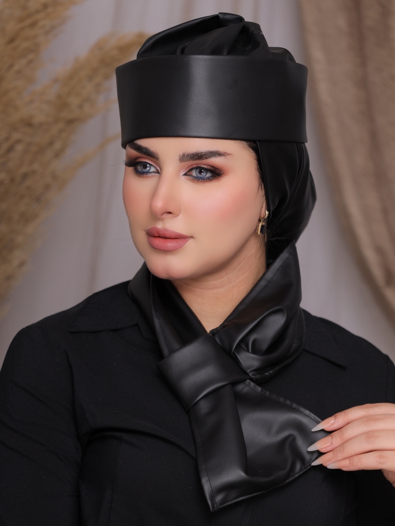 Turban  & Scarf three piece leather - Smile Turbans - 2251