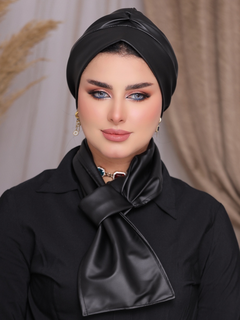 Turban  & Scarf two piece leather - Smile Turbans - 2264