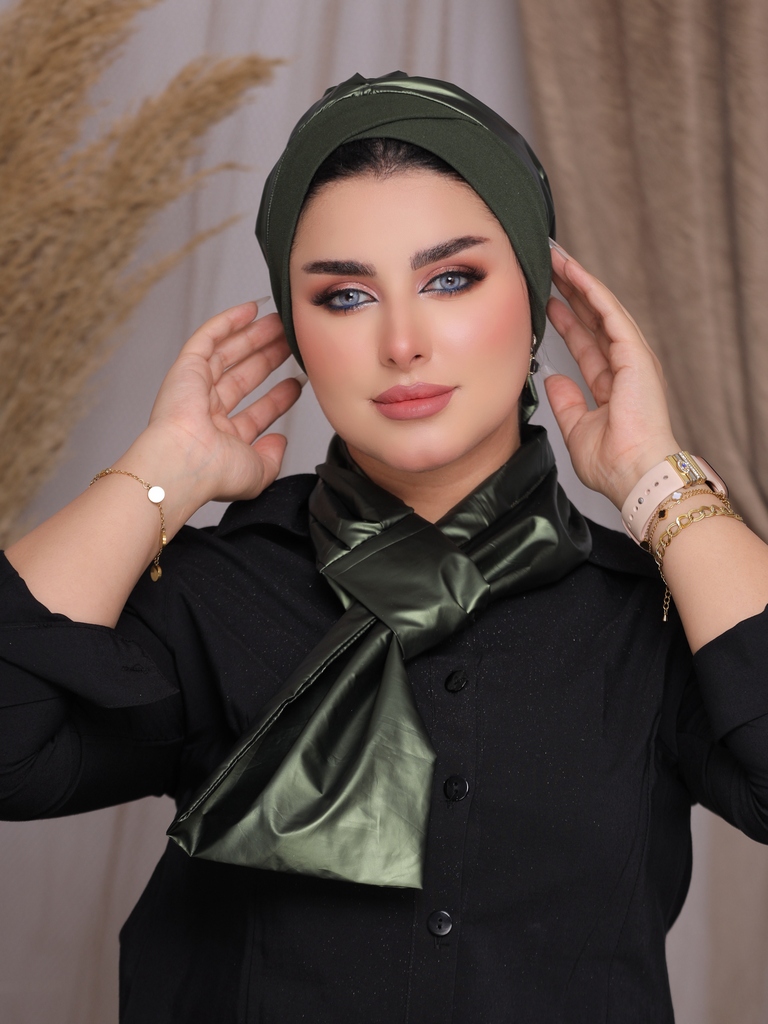 Turban  & Scarf  bow leather - Smile Turbans - 2269