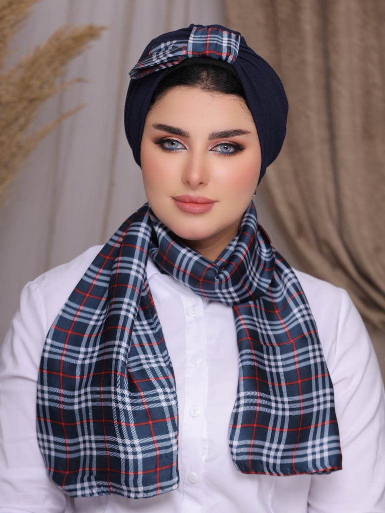 Turban  & Scarf Half a bow crepe material - Smile Turbans - 2274