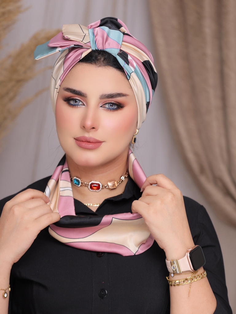 Turban  & Scarf Half a bow satin - Smile Turbans - 2290