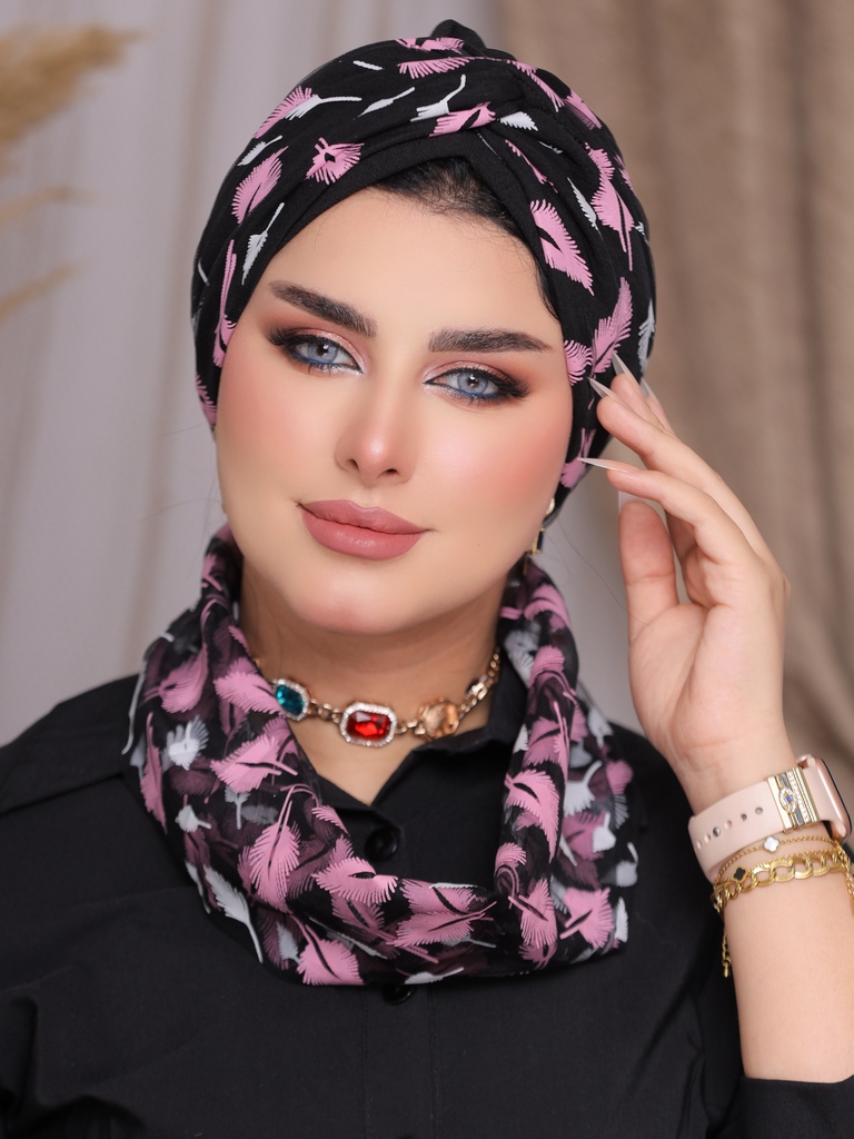 Turban  & Scarf scarf tulle crepe material - Smile Turbans - 2292