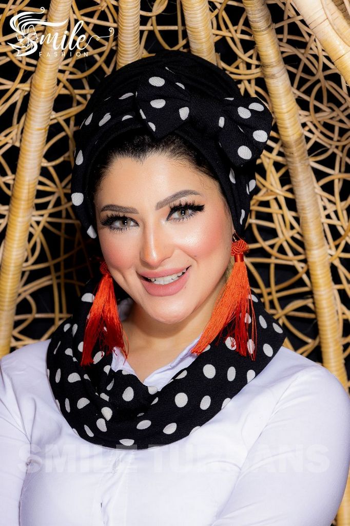 Turban  & Scarf adjustable bow crepe - Smile Turbans - 334