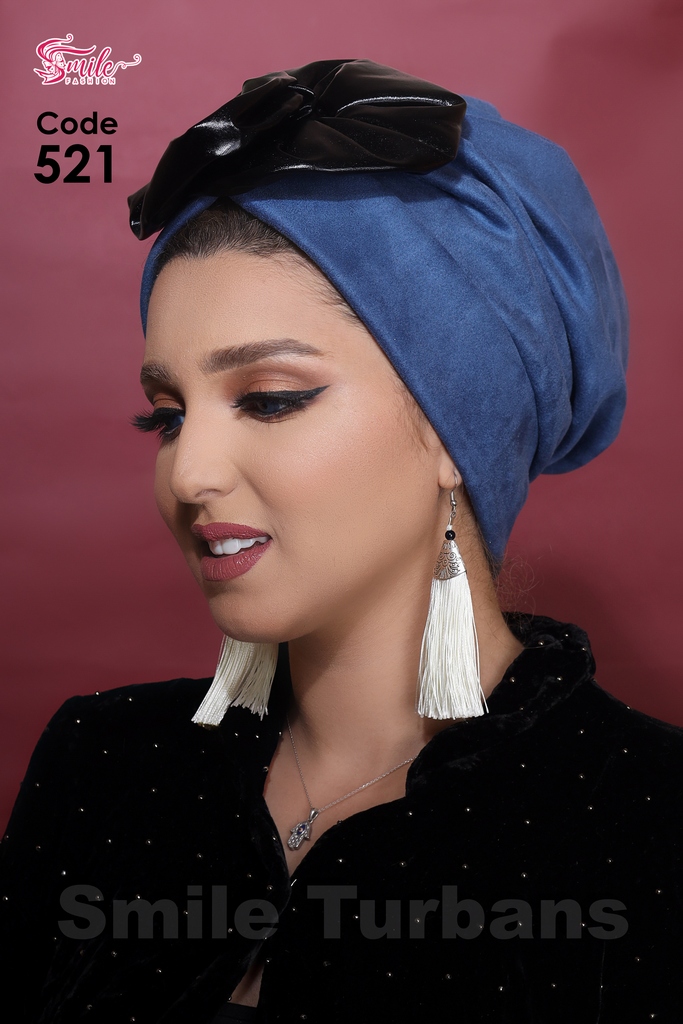Turban leather flower suede - Smile Turbans - 521